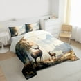 thumbnail image 4 of Homewish Safari Deer Elk Bedding Comforter Set,Jungle Wildlife Twin Comforter Sets,Brown Blue Bedding Set For Boys Teens,Microfiber Bedroom Decor Reversible,2 Pieces, 4 of 9