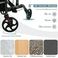 thumbnail image 6 of Goplus Folding Rollator Walker with Seat & 8'' Wheels Supports up to 300 lbs Black, 6 of 10