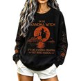 thumbnail image 3 of Womens Oversized Crew Neck Halloween Sweatshirts Trendy I'm the Grandma Witch Letter Printed Graphic Tops Fall Long Sleeve Loose Fit Tshirts Pullovers Black3 XXXXXL, 3 of 5