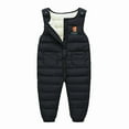 thumbnail image 2 of BLTIBY Baby Toddler Snow Bib Overalls Girls Boys Winter Fleece Thicked Warm Sleeceless Pants Fashion Skiing Bibs Romper with Pockets Black 6-12 Months, 2 of 4
