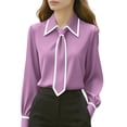 thumbnail image 1 of Eres Más Que una Camisa de Puntuación de Prueba Casual de Manga Larga Cuello Redondo Blusa de Poliéster Bufanda Camisa Top Mujer Sudadera de Moda, 1 of 6
