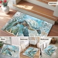 thumbnail image 5 of 2x3 Ft Entryway Area Rug, Sea Turtle Coastal Kitchen Rug Runner Washable Floor Mat, Summer Beach Teal Coral Starfish Non Slip Indoor Door Mat Throw Carpet for Bathroom Living Room Bedroom, 5 of 8