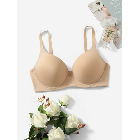 

Simple Apricot Women s Plus Size Bow Detail Underwire Bra L220402D 95E(42E)
