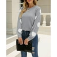 thumbnail image 2 of Sweaters for Women Crew Neck Long Sleeve Womens Sweaters Heart Print Pullover Winter Sweaters Alsol Lamesa, 2 of 6