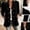 Black, variant on Women's Long Sleeve Velour Cardigan Ruffle Trim Velvet Open Front Jacket With Pocket Double Breasted Dressy Outwear