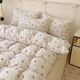 thumbnail image 4 of Nayoroom 3 Pieces Cartoon Bowknot Duvet Cover Set Brown Bow Tie Knot and Heart on White Bedding Set Soft Queen Comforter Cover Set, 4 of 6