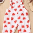 thumbnail image 6 of Odeerbi Baby Girls Clothes Toddler Jumpsuit Outfit 2025 Valentine's Day Love Print Jumpsuits Cartoon Printing Strap Romper Pants White, 6 of 9
