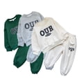thumbnail image 2 of LYMAYTER Kids Girls Boys Sweatshirt Outfits 2PCS Toddler Long Sleeve Sweatsuit and Sweat Pants Set for 3-8 Years, 2 of 9
