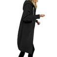 thumbnail image 5 of Aboser Zip Up Long Hoodies for Women Winter Fleece Lined Jackets Loose Long Sleeve Hooded Sweatshirts Drawstring Casual Hoodie Coats with Pockets Black XXXL, 5 of 8