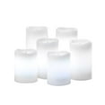 Glow Wick 6 Piece LED Candles Set Faux Moving Light Flame Colored Wax