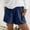 Navy, variant on IDALL Athletic Shorts for Women Linen Shorts Womens Casual Solid Side Pockets Pants Shorts Elastic Waist Pockets Daily Shorts Summer Shorts Lounge Shorts Women Army Green L