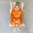 thumbnail image 5 of Baby Girls Winter Warm Thick Solid Long Sleeve Hooded Romper Jumpsuit Clothes Long Sleeve Baby Bodysuit with Legs Girls 18 Month Clothes, 5 of 9