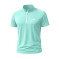 thumbnail image 5 of Ceisia Men's Slim Fit Short Sleeve Half-Zip Sports Top Simple Mountain Logo 20-Color Options Spring Summer Shirt Gift, 5 of 5