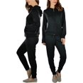 thumbnail image 2 of ToBeInStyle Women's French Terry Activewear Hooded Jacket & Pants, 2 of 7