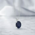 thumbnail image 4 of Gem Stone King 14K White Gold Blue Sapphire Pendant Necklace for Women (4.50 Cttw, Gemstone September Birthstone, Oval 11X9MM, With 18 inch Chain), 4 of 4