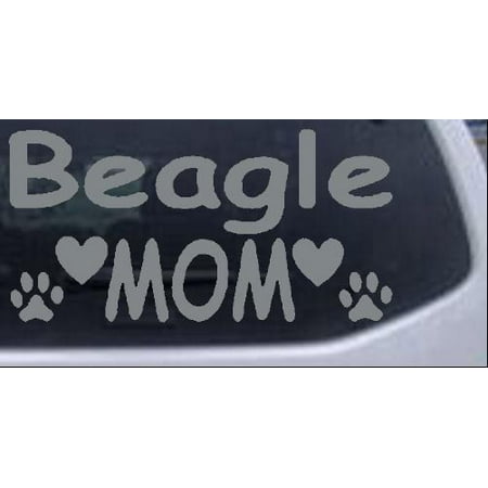 

Beagle Mom With Dog Paw Prints Car or Truck Window Decal Sticker