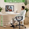 thumbnail image 5 of JONPONY Leather Office Chair, Big and Tall 400lbs Ergonomic Desk Chairs with Back Support, Executive Leather Chair with Wheels for Home Office, 360°Swivel Free, White, 5 of 12