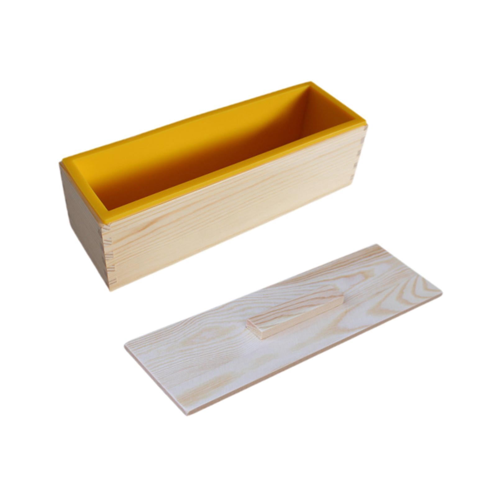 Yunhgft Rectangle Handmade Soap Mould with Wood Box for Candles Making Soap Supplies Yellow