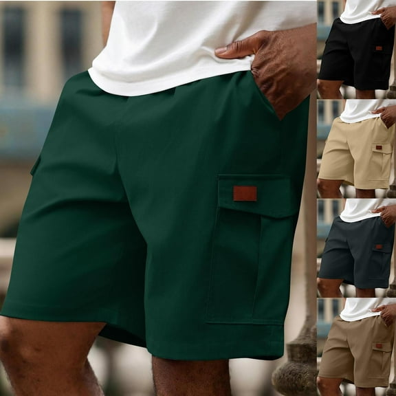 cllios Men's Cargo Sweat Shorts Casual Drawstring Elastic Waist Athletic Workout Gym Jogger Shorts with Multi Pockets Gifts for Boyfriend