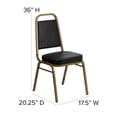 thumbnail image 4 of Bowery Hill Vinyl Upholstered Banquet Stacking Chair in Black/Gold, 4 of 9