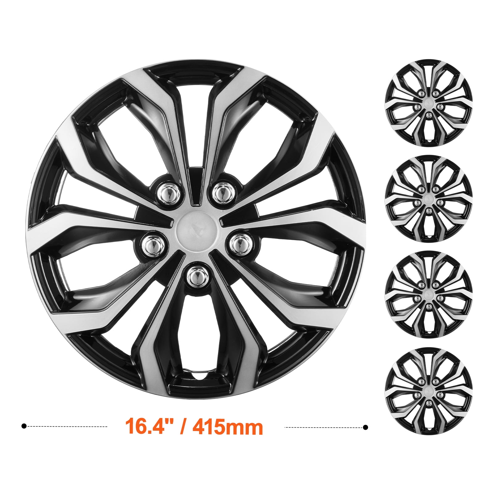 KFFKFF Wheel Covers, 15-inch Diameter, Durable & Enduring Anti-Scratch Tire Cap with Easy-Fit & Valve Access, ABS & PC Tire Cap with Exceptional Sturdiness & Minimized Wind Drag