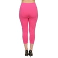 thumbnail image 4 of COUVER Women Seamless Stretch Capri Leggings, Fuchsia, Plus Size, 4 of 7