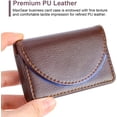 thumbnail image 2 of Tarjetero de piel sintética, tarjetero de bolsillo para tarjetas de crédito, tarjetero delgado con cierre magnético, adecuado para hombres o mujeres, marrón JAMW Sencillez, 2 of 5