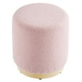 thumbnail image 3 of Modway Tilden 16" Round Sherpa Upholstered Ottoman in Blossom Natural, 3 of 8