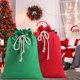 thumbnail image 2 of Saco navideño de Papá Noel de gran capacidad, bolsa de juguete de caramelo, ornamento para árbol de Claus, con cordón, para el hogar, bolsa de regalo de lona, 1 unidad, 2 of 4