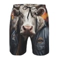 thumbnail image 4 of Yiaed Surrealist Cow Print Men's Swim Trunks with Lining Quick Dry Sports Shorts Beach Shorts Boardshorts-XX-Large, 4 of 5