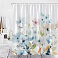 thumbnail image 4 of Art Flower Shower Curtains Watercolor Yellow Red Blue Poppy Floral Plant rs Fabric Bathroom Curtain Bath Accessies Set, 4 of 6