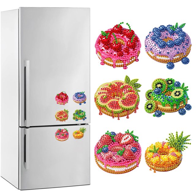 Pegatinas para Nevera 6 Uds. Acrílico Forma Especial Donut Manualidades Regalo Fiesta