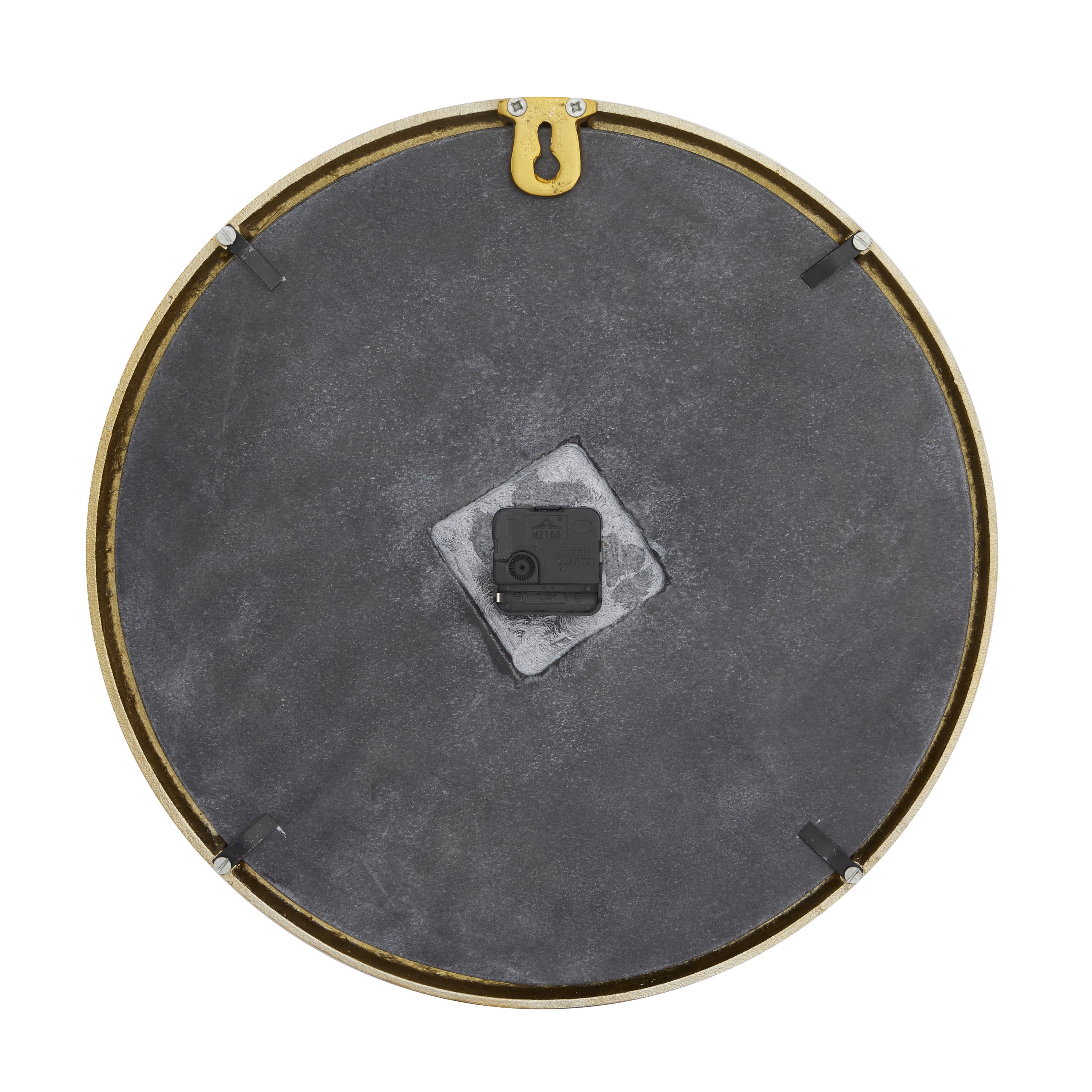 CosmoLiving by Cosmopolitan 19" Black Marble Round Wall Clock with Black Face
