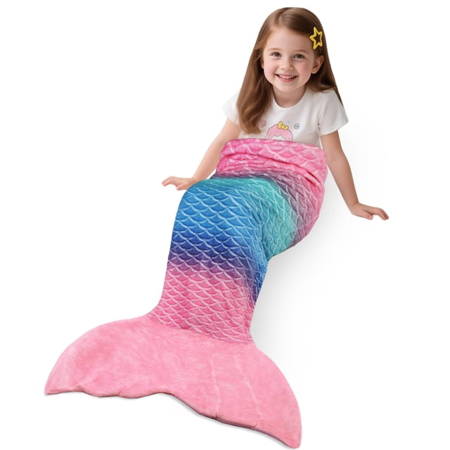 Manta con forma de cola de sirena Catalonia para niños pequeños, de franela supersuave