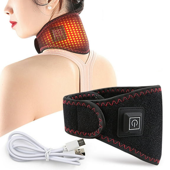 HYLLai USB Heated Neck Warmer with 3 Heat Levels - Velvet-Lined Electric Scarf for Cold Weather, Adjustable Temperature Control
