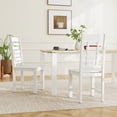 thumbnail image 2 of Giantex Wood Dining Chair Set of 2, 100% Solid Rubber Wood Kitchen Chairs, White, 2 of 9