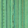 thumbnail image 1 of Ahgly Company Indoor Square Abstract Turquoise Blue Modern Area Rugs, 3' Square, 1 of 4