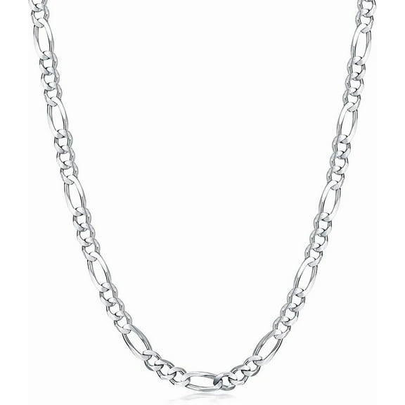 AOBOCO 925 Sterling Silver Figaro Chain 3MM, 4MM, 5.5MM Italian Diamond-Cut Figaro Link Chain Necklace Gift for Men Women 18, 20, 22, 24, 26 Inches