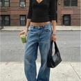 thumbnail image 5 of Women 90s Vintage 3/4 Long Sleeve Wrap V Neck Crop Tshirt Tops Slim Fit Open Back Y2k Girls Summer Going Out Tee Black L, 5 of 6