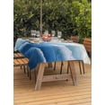 thumbnail image 4 of 60x84 Inch Outdoor Tablecloth with Umbrella Hole Zipper Rectangle Navy Blue Ombre Beach Rectangular Tablecloths Outside Waterproof Summer Ocean Coastal Gradient Waves Patio Table Cover for Picnic, 4 of 8
