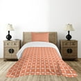 thumbnail image 4 of Ambesonne Floral Quilted Bedspread Set 2 Pcs, Modern Flower Petal Tile, Twin Size, Orange White, 4 of 5