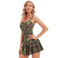 thumbnail image 1 of Women Modest Swim Dresses Flower Printing Plus-Size Swimsuit Padded One Piece Swimwear Bathing Suits, 1 of 5