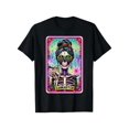 thumbnail image 1 of Graphic vintage tee Unisex Cotton T-Shirt, Cannabitch Skeleton Tarot Card Print, 1 of 6