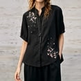 thumbnail image 2 of Business Casual Outfits for Women Solid Color V Neck Embroidered Casual Shirt Top Womens Fashion Clothing, 2 of 4