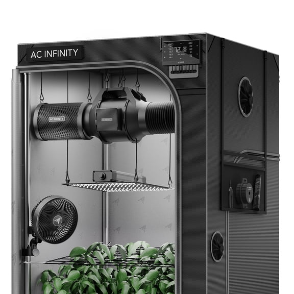 AC Infinity AI Grow System 3x3, 3-Plant Kit w/ Self-Learning AI Controller, Dynamic Airflow & LM301H LED Lighting Control, 2000D Mylar Tent w/ Lab-Tested Reflectivity, Largest Zippered Window