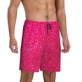 thumbnail image 2 of Naloa Rose Red Glitter Men's Short Pajama Pants, Pj Shorts, Lounge Comfort Shorts-4X-Large, 2 of 6