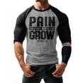 thumbnail image 2 of GYMISH Raglan Pain to Grow Workout T-Shirt for Men – Funny Gym Shirt, Motivational Fitness Tee, Mens Athletic Training Top, Gym Wear, 2 of 6