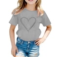 thumbnail image 2 of ibiyuan Girls Shirt Funny Short Sleeve Girls T Shirt Graphic Print Cotton Top Crewneck Basic Tee Cute Casual Summer Tops,10-11 Years, 2 of 3