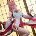 thumbnail image 4 of Huiyun Yae Miko Genshin Impact Cosplay Costume Wig Dress Game Genshin Yaemiko Guuji Yae Cosplay Halloween Party Costumes for Women, 4 of 4