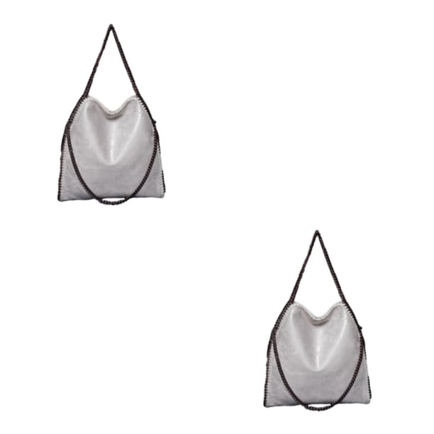 Bolso de hombro Sonducket de cadena PU para mujer lujo gris 2piezas
